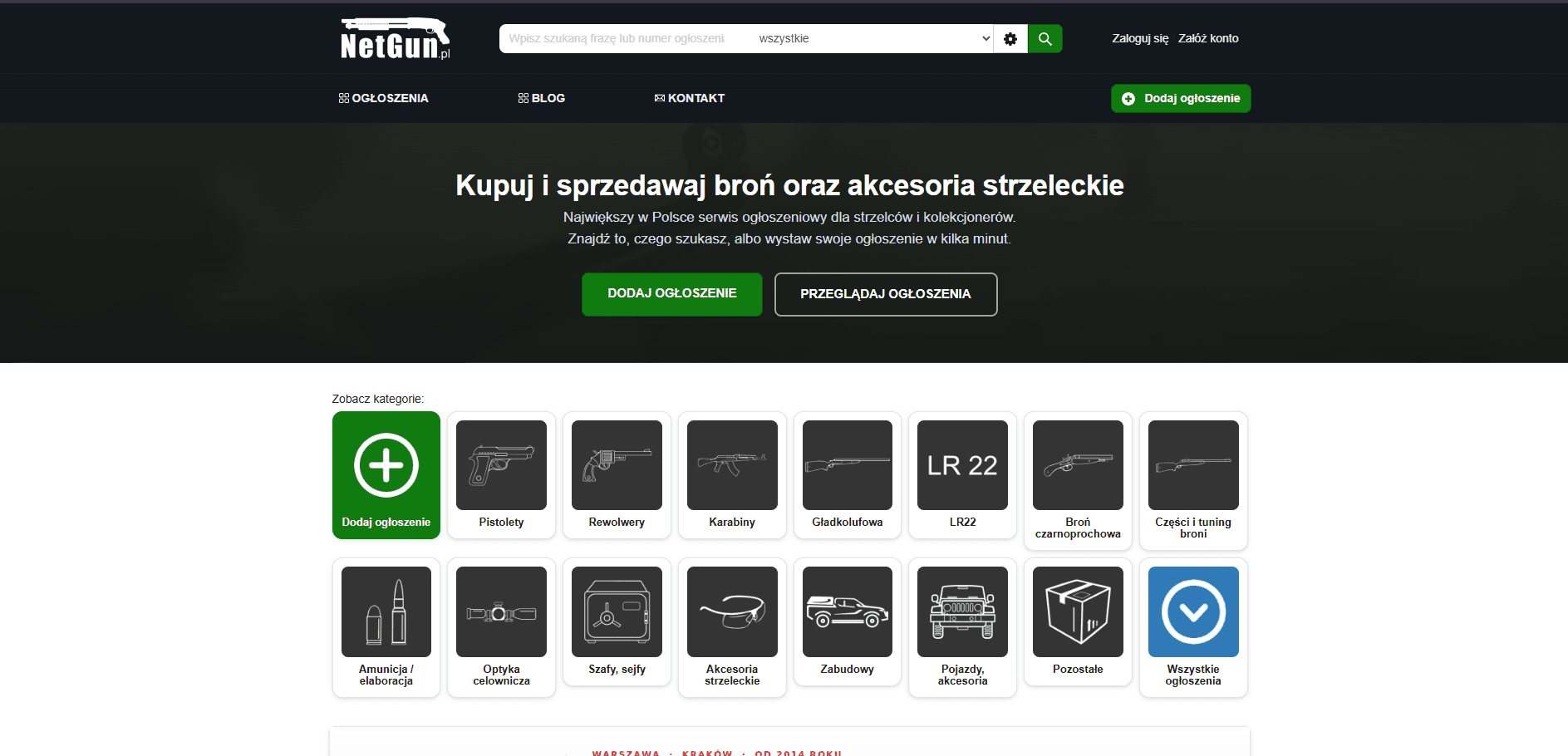 Zrzut ekranu strony Netgun